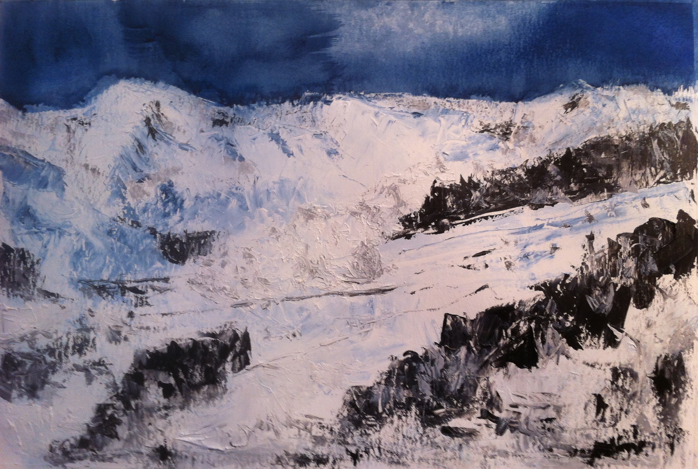 N° 1168 - Avalanche - Acrylique sur papier - 36,5 x 54,5 cm - 8 février 2014